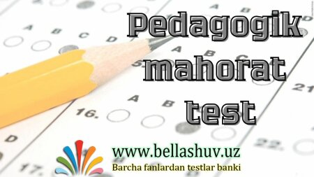 Pedagogik mahoratdan 500 ta test